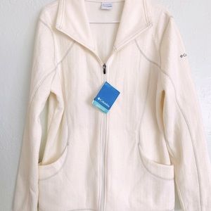 NWT Columbia Suspiciously Sweet Long Sweater Fleece Zip XL Sea Salt Omni Shield
